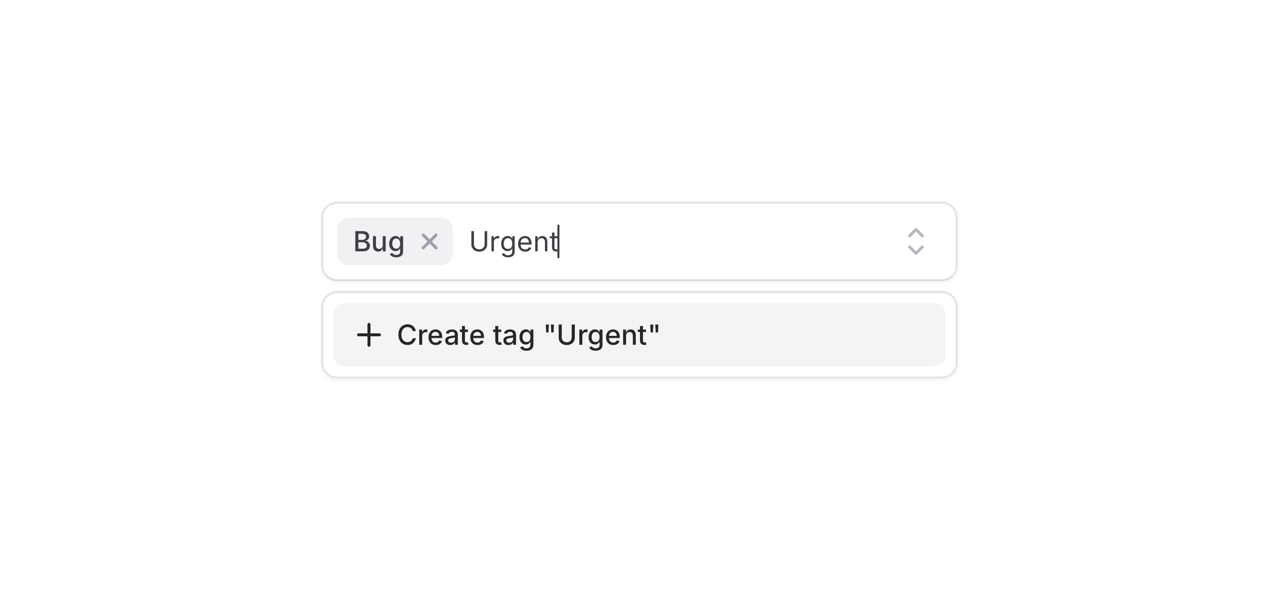 Pillbox combobox using create option to add a new tag