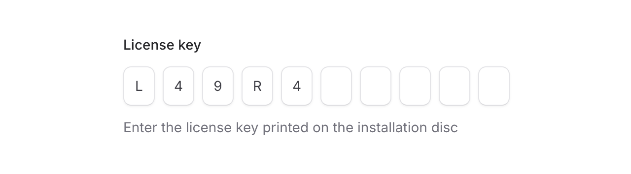OTP input component with alphanumeric characters